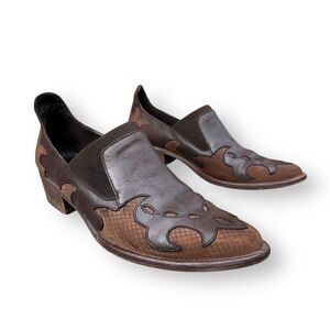 Free People Monterey Western Shoe Boot Ankle Boots Brown Suede Size 10 Casual